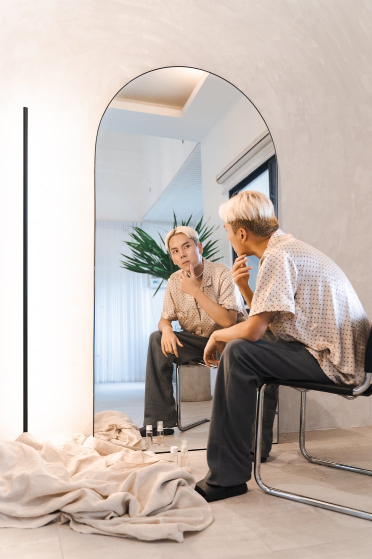 Man Looking at the Mirror 